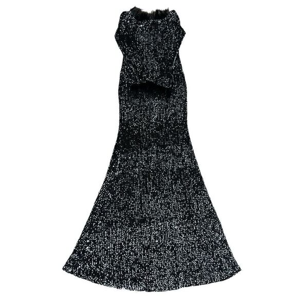 NEW FASHION Bodycon Sexy Dresses Women Off Shoulder Feather Long Dress Size XL - Picture 8 of 9